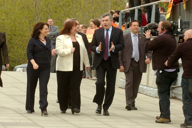 Prime Minister Gordon Brown at the National Glass Centre with Julie Elliott (left) and Sharon Hodgson. Remember this from 2010?