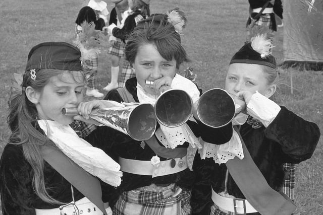Julie Robson, Alison Ramshaw and Gillian Mountain, members of Boldon Colliery Highlanders jazz band, were pictured rehearsing before the Thorney Close Carnival, in 1975.