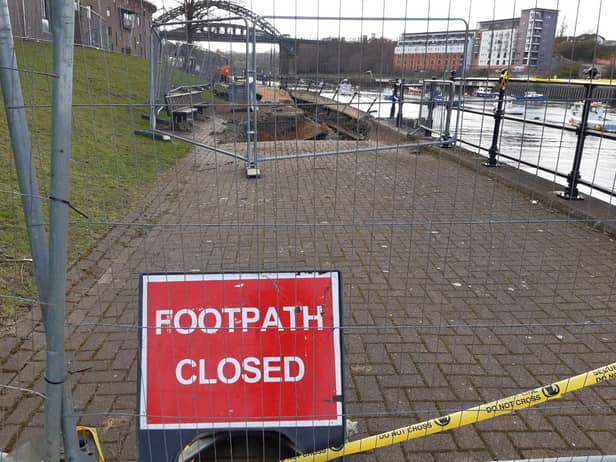 The pathway has been closed to ensure the safety of the public.