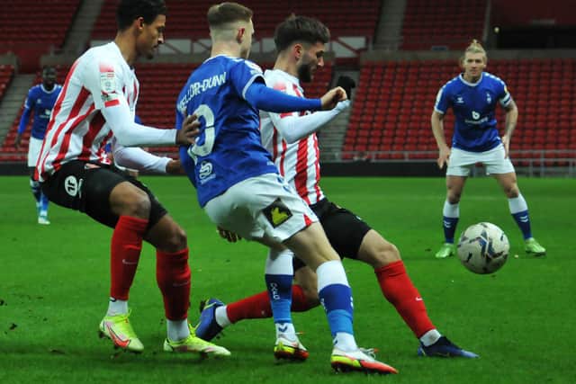 Sunderland and Oldham in action at the Stadium of Light