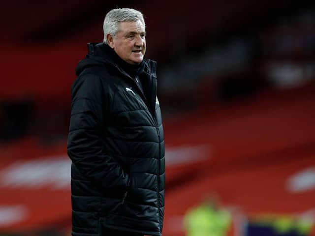 Steve Bruce takes his Newcastle side to Old Trafford to face Manchester United tomorrow. (Photo by Phil Noble - Pool/Getty Images)