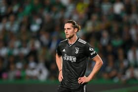 LISBON, PORTUGAL - APRIL 20: Adrien Rabiot of Juventus in action during the UEFA Europa League quarterfinal second leg match between Sporting CP and Juventus at Estadio Jose Alvalade on April 20, 2023 in Lisbon, Portugal. (Photo by Octavio Passos/Getty Images)