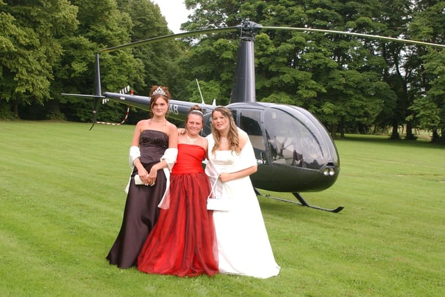 These girls arrived at the 2005 Farringdon School prom by helicopter.