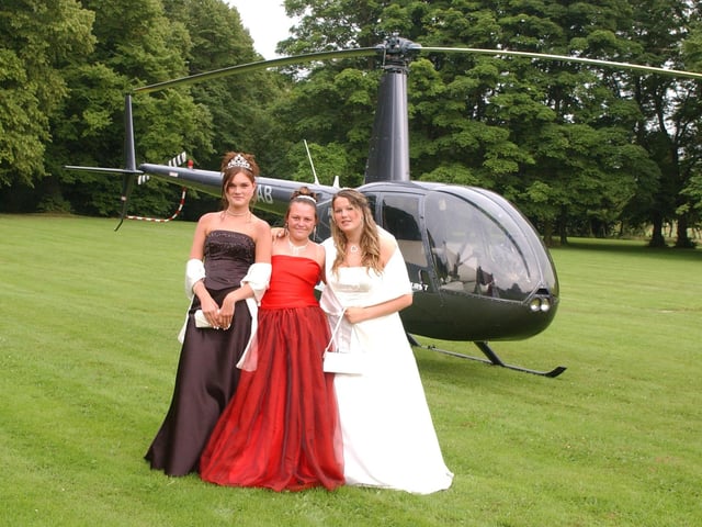 These girls arrived at the 2005 Farringdon School prom by helicopter.