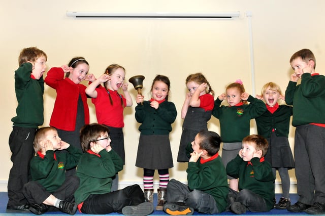Grindon Infants School appealed for memorabilia to celebrate its 50th anniversary. Here, pupils plug their ears as Jessica Reynolds, 5, rings the original, 1961, school bell in 2011.