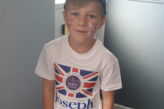 Joe, age 6, marks the occasion with a special t-shirt. Something to keep for the future.