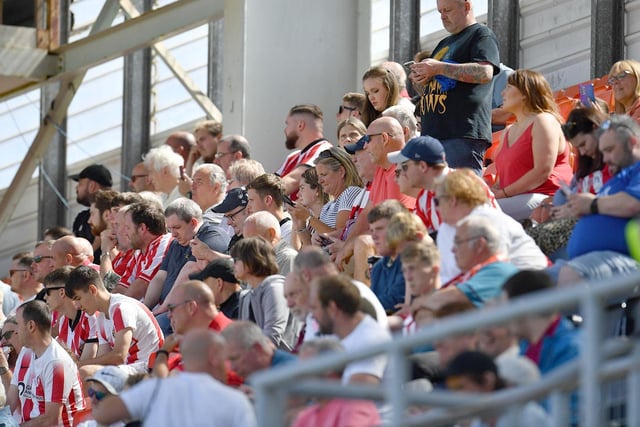 Sunderland fans enjoy the victory over Dundee United. Pictures by Frank Reid.