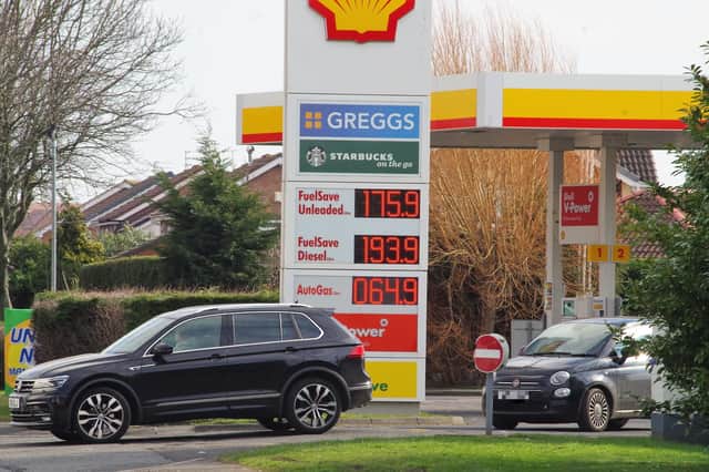 The Shell garage, in Newbiggin Road, Ashington, is selling unleaded petrol for £1.75.9p a litre and diesel at £1.93.9p a litre.