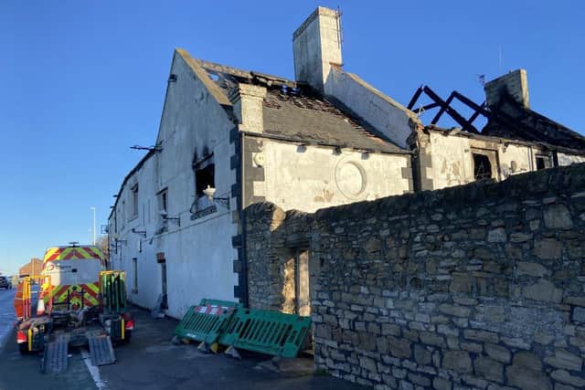 The Whitburn Lodge pub after the fire in January 2023.