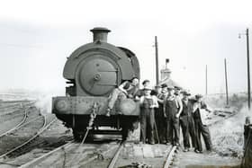 ALL GONE: The dismantling of Hetton Colliery Railway, with workmen pictured on September 11, 1959.