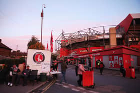 LONDON, ENGLAND - OCTOBER 17: A general view outside the stadium prior to the Sky Bet League One match between Charlton Athletic and Portsmouth at The Valley on October 17, 2022 in London, England. (Photo by Alex Pantling/Getty Images)