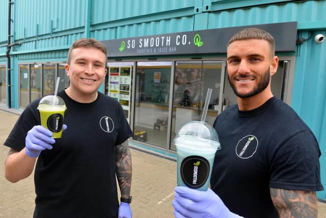 The Stack Seaburn new smoothie bar, So Smooth Co. Owners from left Callum Christie and Glen Watson.