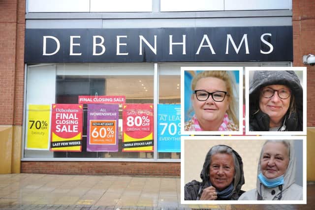 Debenhams has closed for the last time. Pictured Mandy Watt (top left), Polly Blyth (top right) and Vivienne Bays and Lesley Petrie (bottom).