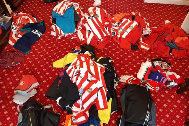 Just some of the 250 Sunderland donations which were donated after an appeal.