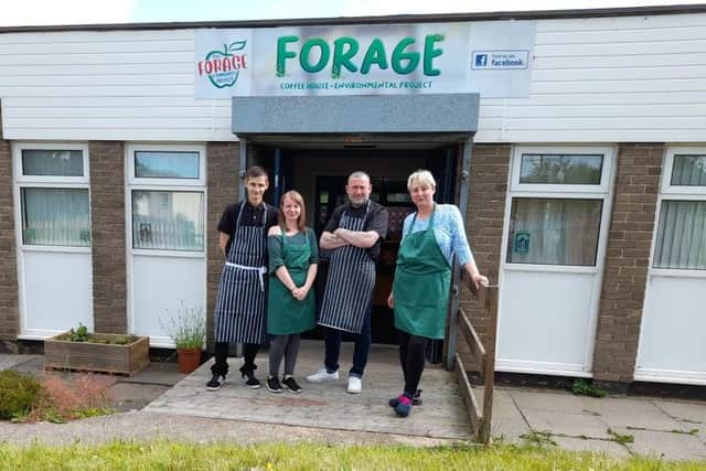 Diane Richardson (right) with members of staff at The Forage Coffee House, Shaun, Julie and Lee.