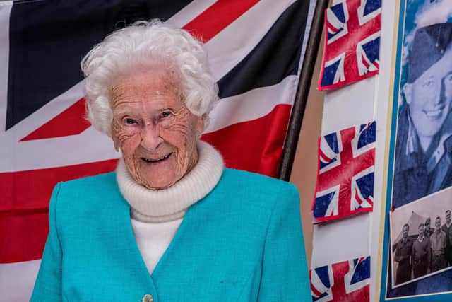 Veteran Mary Bruce Hanson Todd, known as Molly, who will turn 101 in a few weeks. Photo credit: Ernesto Rogata/Alamy Live News.