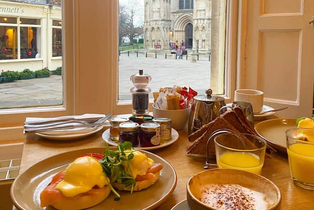 Breakfast at The Dean Court Hotel which you can enjoy with uninterrupted views of the Minster