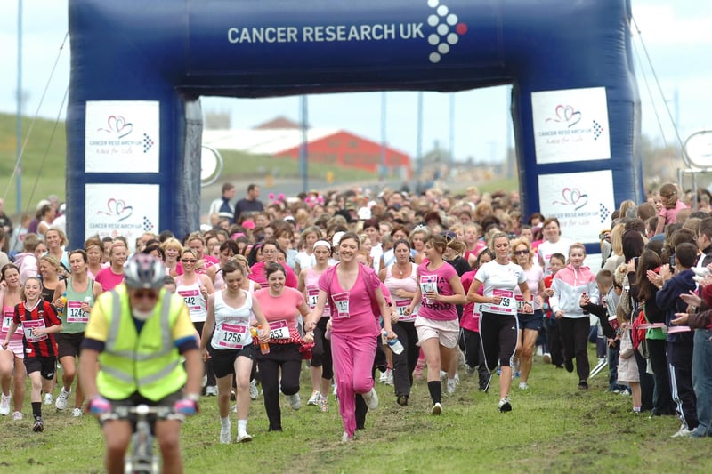 Well done to everyone who took part in the 2008 Race for Life. Here are the runners at the start of the race.