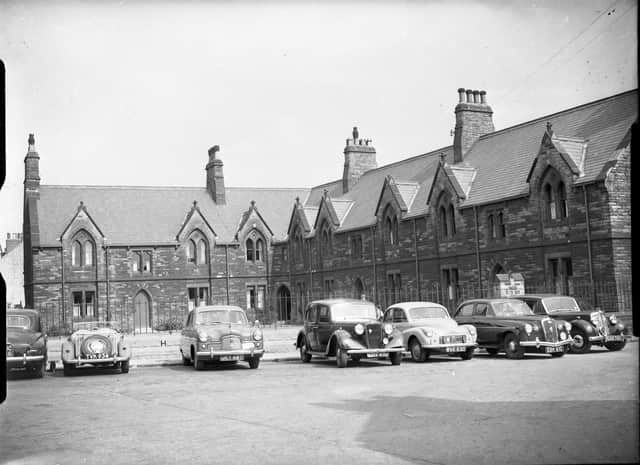 Almshouses in 1958, something that looks the same today.