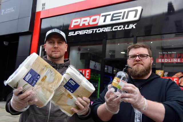 Protein Superstore Adam Davidson giving away free toilet paper and hand sanitiser