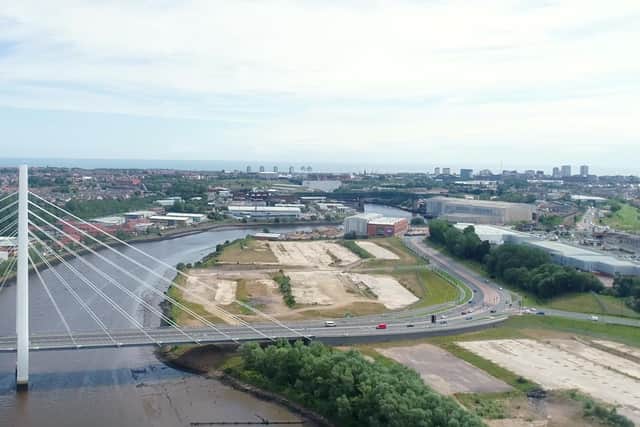 More than 1,000 new homes will be built alongside Sunderland's Northern Spire bridge.