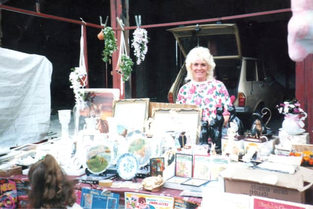 Sheila, pictured at Gateshead market in the 90s, was a market trader for many years.