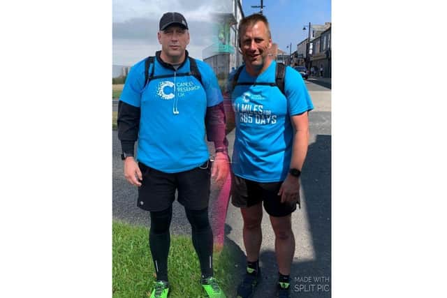 David Ansell before starting his challenge (left) and after losing more than two stone
