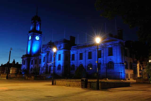 South Shields Town Hall will be lit up in blue to mark the 75th birthday of the NHS.