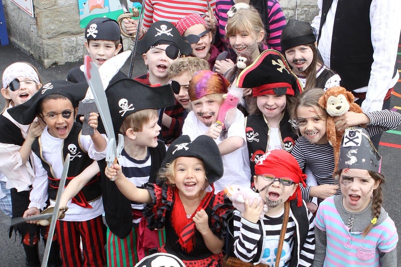The whole school dressed as pirates for Children in Need