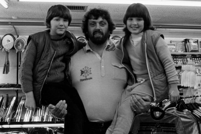 Former European Shot Putt champion Geoff Capes was at Josephs toy shop in 1981 and Michael Simmott and his sister Claire got to meet him.