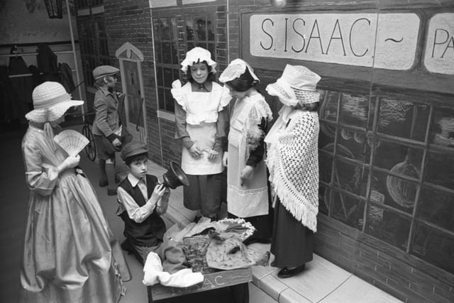 To celebrate High Southwick Junior School's 100th anniversary in 1977, the pupils arrived at school dressed in costume from the previous century. 
June Humphries was a former pupil and remnisced: "I remember standing opposite High Southwick school with all the mams and the children ...my first teacher was Miss Dyson around 1953."