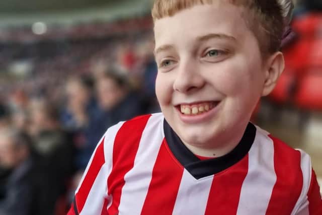 Jack Berry who was a mascot at the Sunderland AFC game against Luton Town FC.