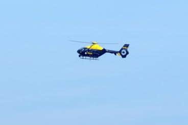 The police helicopter was called to support officer in pursuit of a vehicle
