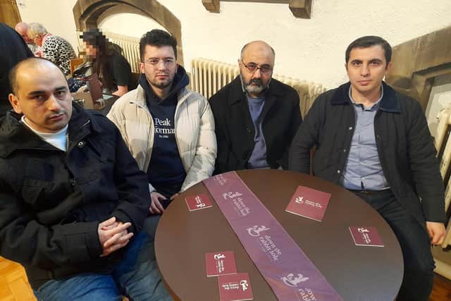 Members of the North East's Turkish community were at the vigil. From left: Yusuf Erdogan, Ilhami Unal, Enis Kaan Emecan and Captain Gungor Ayaz.