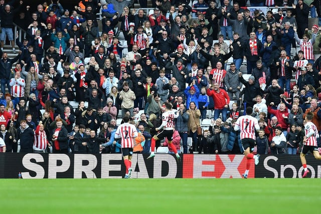 A crowd of 39,874 watched Sunderland come from behind to beat Norwich at the Stadium of Light, with Trai Hume, Dan Neil and Jack Clarke scoring for the hosts.