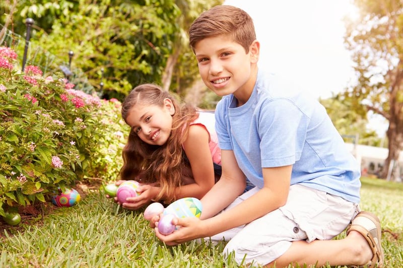 Why not organise an Easter egg hunt in your garden? Hide chocolate goodies under bushes or flowers - but make sure your kids find them before the family pet does as chocolate is bad for dogs.