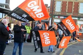GMB pickets outside the Stagecoach depot
