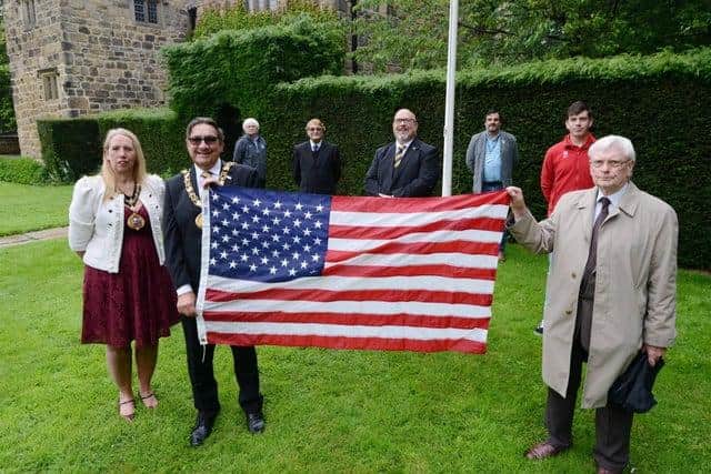 Dignitaries mark the Fourth of July at Washington Old Hall in 2020. It was more low key than usual due to coronavirus.