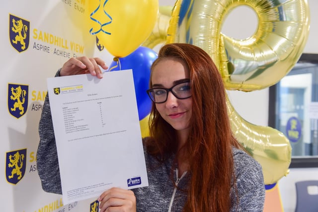 Ellie Green admitted she was 'a bit overwhelmed' when she collected her results at Sandhill View