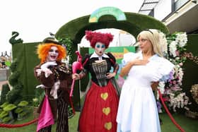 Wonderland characters welcoming guests at Dalton Park’s Easter Maze