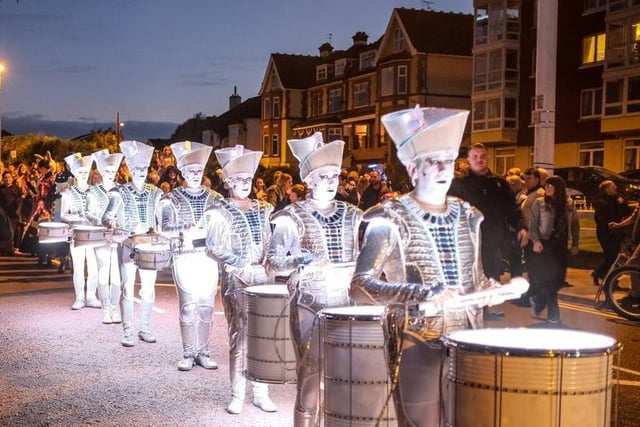 The Spark Drummers paraded from Roker Park down to Cliffe Park at the start of the 2015 Sunderland Illuminations.