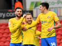 Alex Pritchard celebrates Sunderland's third goal at Doncaster Rovers earlier this week
