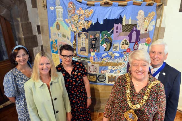 The Mayor of Sunderland, Cllr Alison Smith (second right), officially unveiled the banner.