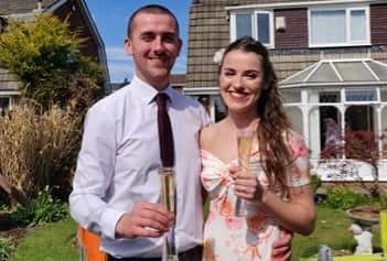David Watson and Emma Carr spent what was meant to be their wedding day together in their garden