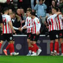 Sunderland celebrate Ross Stewart's goal