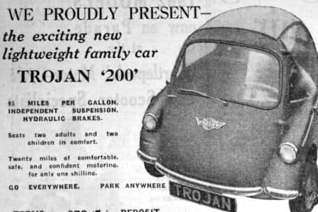 Who remembers bubble cars? Here is an advert for one in 1962. It did 95 miles per gallon and you could get 20 miles of motoring for a shilling!