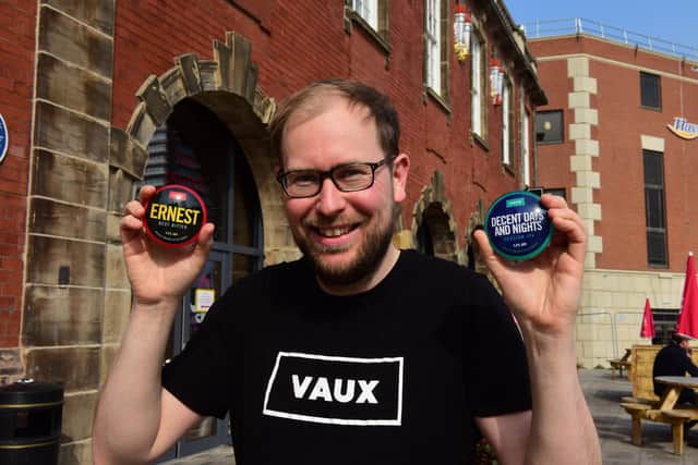 Steve Smith delivers the first of the Vaux beers to the Old Fire Station in High Street West