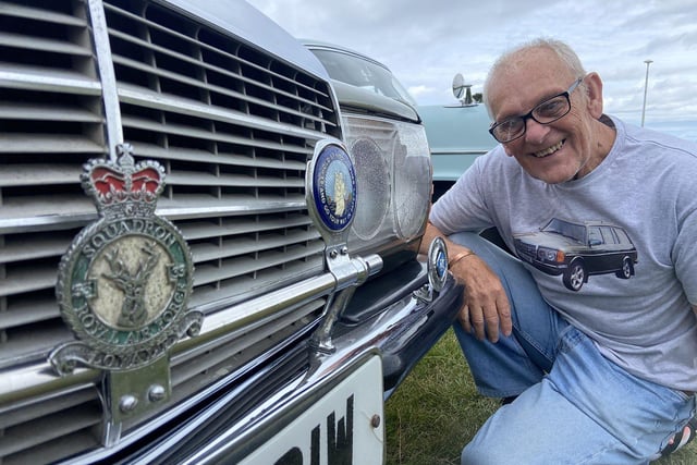 Alf Sterling from Hartlepool and the front of his 1980 Mercedes W123T.  Vintage car and bus rally, held at Seaburn Recreational Ground.