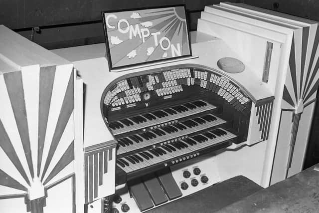 The beautiful white and gold Compton theatre organ, now in storage in Ryhope, was an attraction of the cinema.