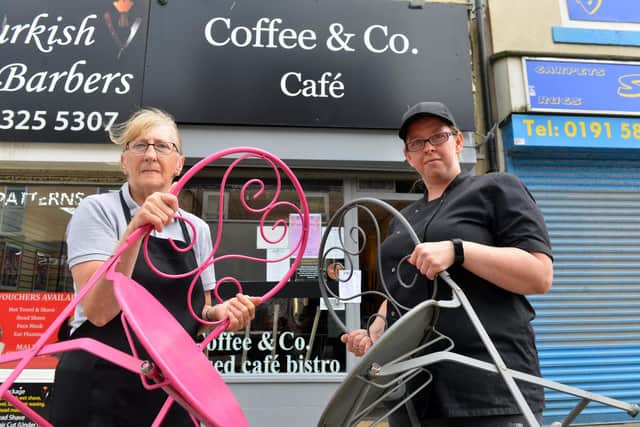 Coffee & Co Cafe owners Hazel Bell and daughter Phillipa Bell have been left frustrated over Durham County Council's decision to allow the business to have outdoor seating.